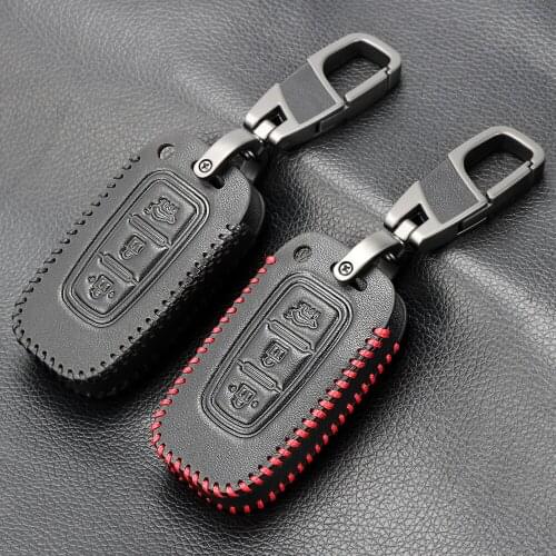Fashion Genuine Leather Cover Smart Key Case for Hyundai Equus Genesis Veloster for KIA Sportage Forte Optima Soul Azera Sorento