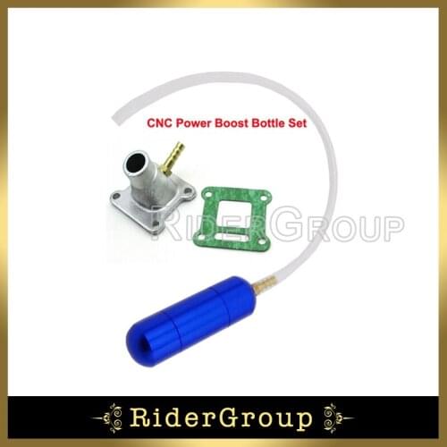Blue Power/Boost Bottle And Engine Intake Pipe Set For 43cc 47cc 50cc 2 Stroke Mini Pocket Bike ATV Engine