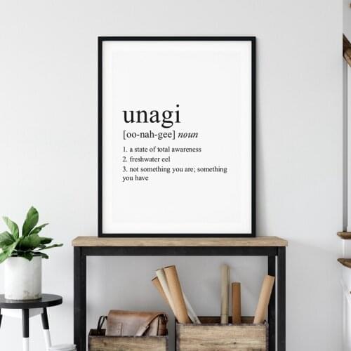 Black White Unagi Definition Print Friends TV Show Poster Wall Decor Room Deco Dictionary Typography Art Canvas Painting Picture