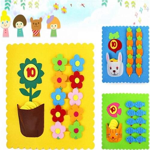 29x29cm Brand New Design Clip Number Early Leanring Felt Fabric Children handmade Nonwoven Decoration Kindergarten Teaching