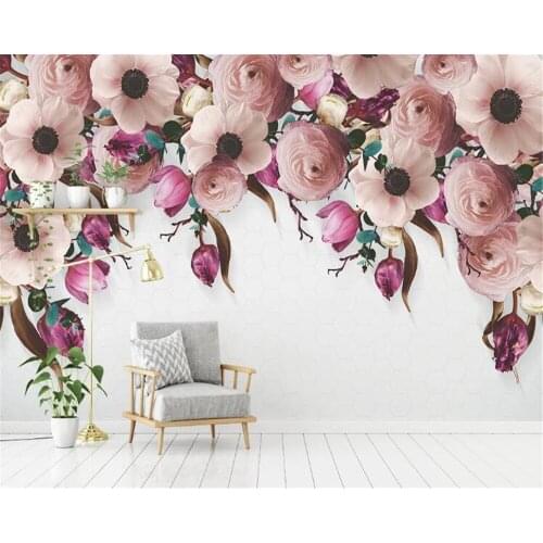 Beibehang Customized wallpaper photo hand-painted flower and bird Chinese landscape background wall decoration 3d wallpape