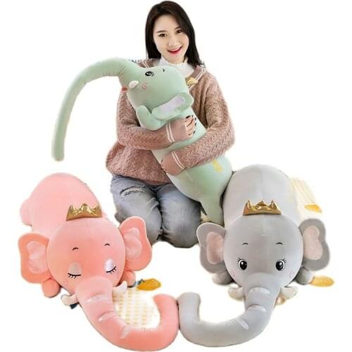 New Creative 95/130CM Plush Lovely Elephant With Long Nose Super Soft Animals Dolls Bed Sofa Cushion Children Sleeping Toys