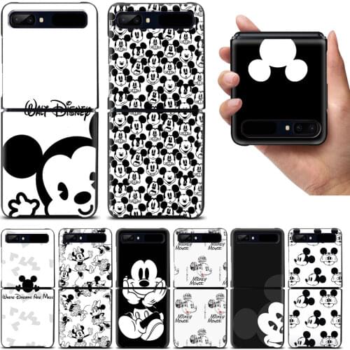 Mickey black and white Shockproof Cover for Samsung Galaxy Z Flip Flip3 5G Black Phone Case Shell Hard Fundas Coque Capa