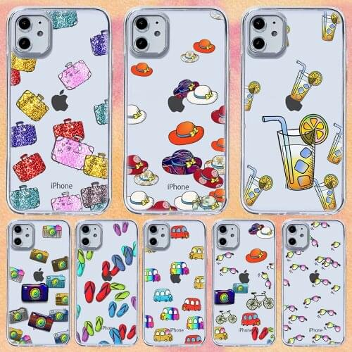 Drink Hat Tourism For iPhone 12 Pro Max Mini 11 8 7 6 Plus XS Max XR X SE for iPhone Clear Soft Silicone Phone Case Daisy