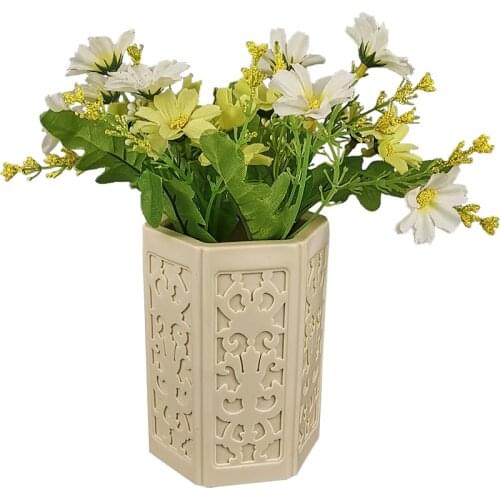 PRZY Carved Pattern Scented Candle Molds Silicone Candle 3D Hexagon Pen Holder Soap Candle Mold Clay Resin Moulds