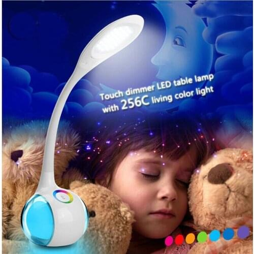 [Seven Neon]Fashipn 2sets 34pcs 3528 leds 5W touchable colorful light led desk lamp,led desk child reading lamp