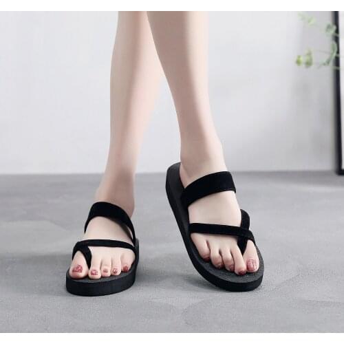 Summer new style flip flops ladies casual sandals and slippers female pinch non-slip all-match flat beach shoes