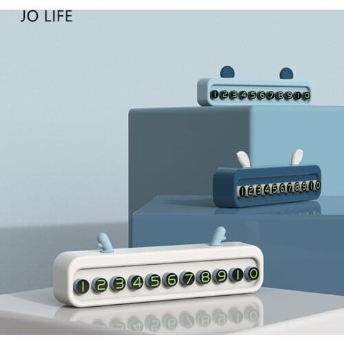 JO LIFE Cartoon Phone Number Hidden Plate In Car Parking Temporary Stop Sign Card