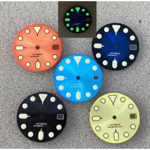 SKX007/009 Super Strong Green Luminous 28.5mm Single Date Dial for NH35/4R36 Movement