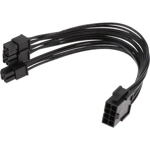 CPU 8Pin To 8+4pin Power Supply Extension Cable Cord Lead Sleeve Black 20cm