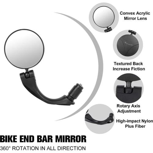 Bicycle Rear View Mirrors 360 Dregree Rotatable Folding Handlebar Mounted Convex Mirror For Mountain Road Bike Cycling Dropship
