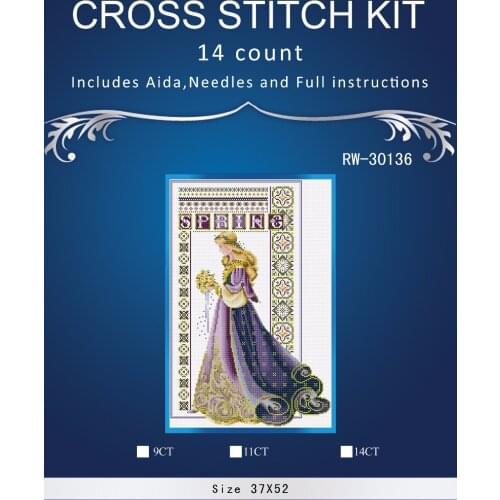 Top Quality Lovely Hot Sell Counted Cross Stitch Kit Old World Holiday Ornaments Similar DMC RW-30136 Seasons girl