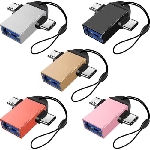 Y4UE Black/ Gold/ Pink/ Red/ Silver USB3.0 to TYPEC OTG Data Adapter 2 in 1 Charge Adapter USB Cables Charge Adapter