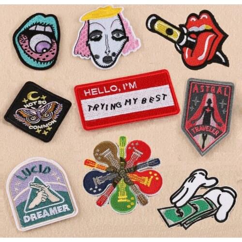 1pcs Mixture Patch for Clothing Iron on Embroidered Sew Applique Cute Patch Fabric Badge Garment DIY Apparel Accessories -32