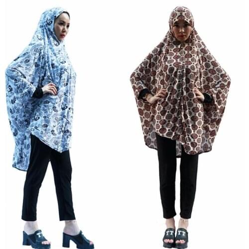 12 pieces/lot) wholesale Printed hijab Lycra Muslim Women Prayer Garment Dress Islamic Clothing Hijab Abaya Khimar Jilbab QK034