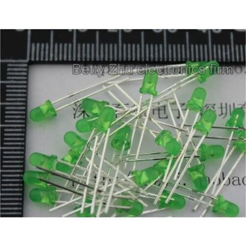 2000PCS/LOT 3MM green hair green bright LED tube LED light-emitting diode