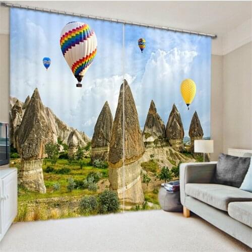 3D Window Curtain Luxury For Living Room office Bedroom Drapes cortinas Rideaux Customized size Balloon scenery print pillowcase