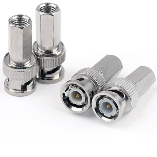 Artudatech 50 Pcs / 100 Pcs Twist On BNC Male RG59 Coax Coaxial Connectors For CVTV Cameras Lot Pack Jack Plug Parts