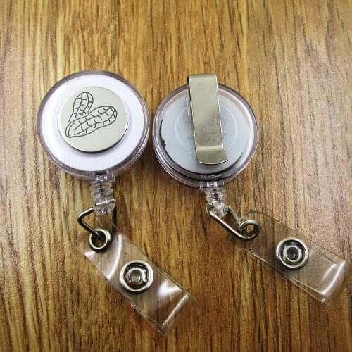 Peanut ID Badge Reel gift for him/her friend family retractable recoil id badge holder work fun