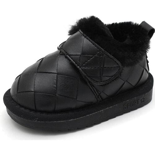 Kids Shoes Winter Boots for Boys Girls Children Leather Snow Boots Non-slip Waterproof Booties Thicken Short Boot SXB019