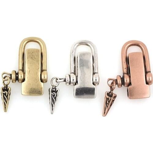 Antique Bracelet Fastener, Brass Buckle, Buckle With Screws, D-ring With Screws 21.3x28.5mm