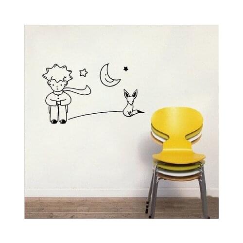 The Prince and Fox Kids Rooms Decoration Wall Stickers Moon Star Animal Ceiling Stickers Baby Bedroom Wall Decals Wallpaper