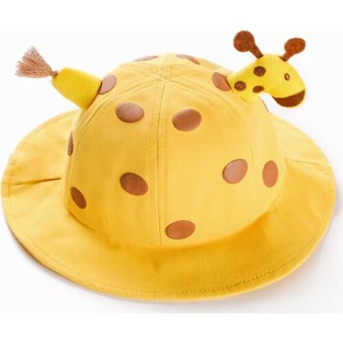 Childrens ear sun hat summer boy girl bucket hat kids cuffed baby sun hat