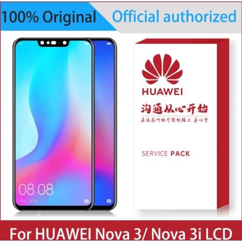 ORIGINAL 6.3'' Display For Huawei Nova 3 PAR-LX9 Nova 3i INE-LX2 LCD Touch Screen Digitizer Assembly Replacement With Frame