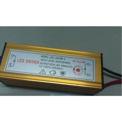 Constant Current Driver for 9-12pcs 1W High Power LED 9-12x1W Waterproof 300mA