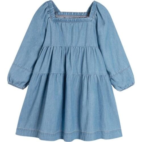 Girls Denim Dress Long Sleeve Fall Spring Kids Dresses for Girl 2 3 4 5 6 7 Year Toddler Children Princess Costume 2021 New