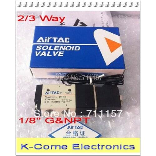 Wire Type 1/8" bsp Solenoid Valve 3 Way Pneumatic Air Solenoid Control Valve Alumium Body 3V110-06 Voltage Optional