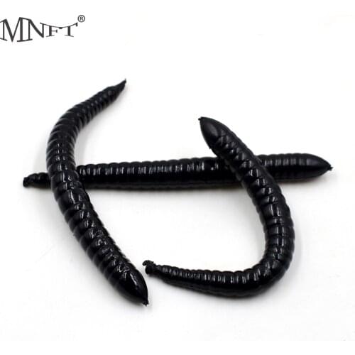MNFT 24PCS Simulation Earth Worm Black Bronw Worms Artificial Fishing Worms Lures Soft Bait Fishing Tackle 8cm
