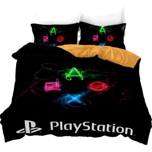 3D Print PlayStation Game Bedding Set Popular Gamer Gamepad Home Machine Duvet Cover Set Pillowcase for Bedroom King Queen Kids