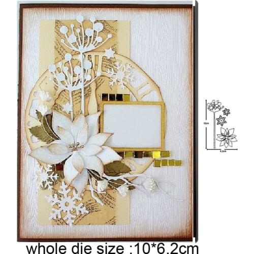 Metal Cutting Dies Christmas Wildflower Leaf die cut DIY Scrapbooking dies Stamp Craft dies Handmade Card Punch Art Cutter Dies