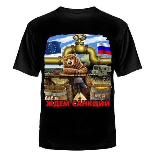 Sanctions Putin Men T-Shirt Russia EU Russia Bear Short Casual 100% COTTON O-Neck Mens T Shirts