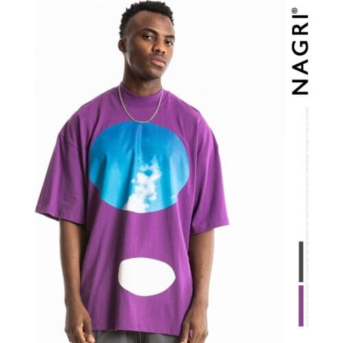 NAGRI 2021Tide brand mens clothing Kanye foam drop shoulder loose short sleeve mens T-shirt