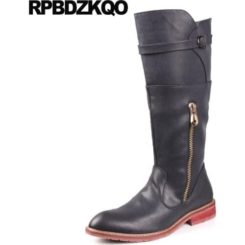 Knee High Mens Shoes Embellished Boots Red Top Flat Zipper Fall Waterproof 2017 Tall Stylish Male Comfortable Footwear Fashion