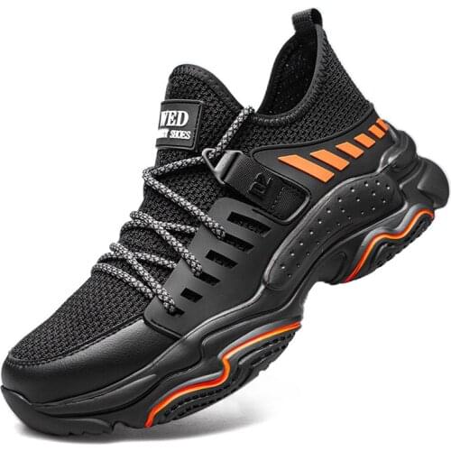 Men Safety Work Shoes with Steel Toe Cap Puncture-Proof Boots Lightweight Breathable Sneakers Indestructible Shoes