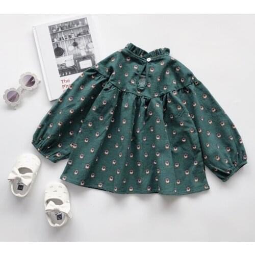 2020 Autumn Casual Solid Blouse For Girls Cartoon Clothes High Quality Fashion Girls Blouse