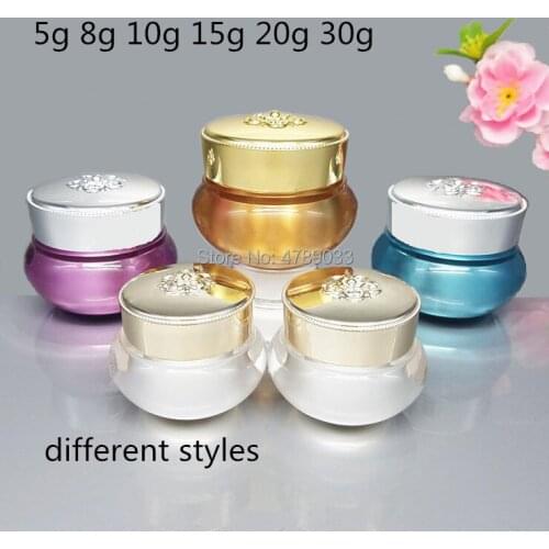 5pcs/pack 5g 8g 10g 15g 20g 30g Refillable Bottles Acrylic Empty Makeup Jar Pot Travel Face Cream/Lotion/Cosmetic Container