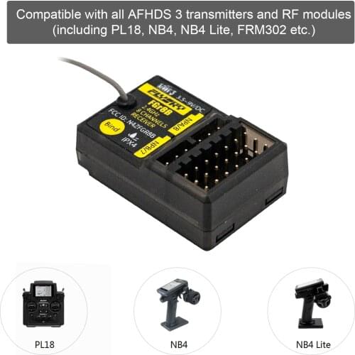 FLYSKY FGR8B 2.4GHz 8CH Receiver PWM/ PPM/ i-bus Output for AFHDS3 Transmitters RF Modules PL18/ NB4 /NB4 Lite/ FRM302 RC Boat
