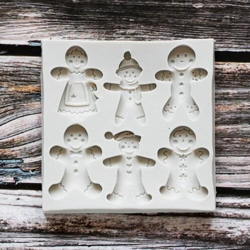Christmas Gingerbread Snowman Silicone Mold Fondant Chocolate Mould Ice Tray Cake Decorating Tools