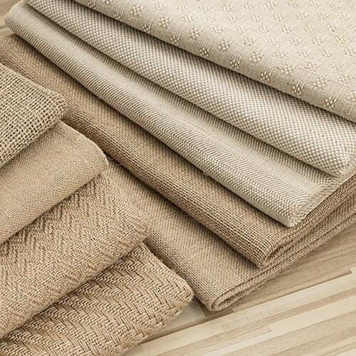 Christmas Decoration Jacquard Raw Rough Faux Thick Jute Fabric Zakka For Sewing Storage Bag Home Decoration Accessories TJ0208-2