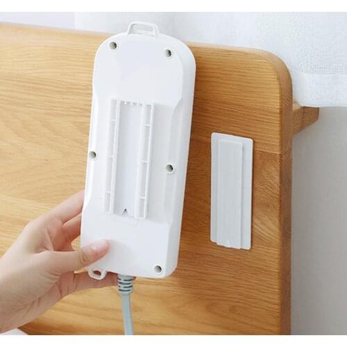 Self-Adhesive Power Strip Holder I-shaped Chute Convenient Interpolation Separation Wall-Mount Desktop Socket Fixer Cable
