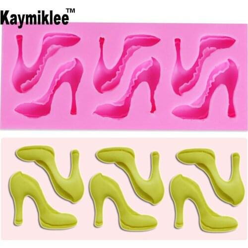 M219 DIY High Heels Shoes UV Resin Silicone Mold Fondant Chocolate Candy Gumpaste Lollipop Crystal Epoxy Soft Clay Soap Moulds