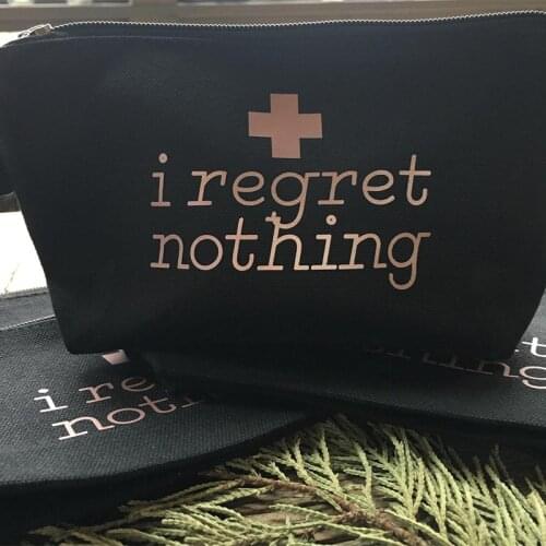 Regret Nothing bridesmaid Gift bag Bride to Be Bridal Shower Bachelorette weekend Party birthday wedding Hangover kit Decoration