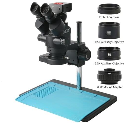 FHD 1080P 60FPS 48MP HDMI USB Video Camera 3.5X-90X Simul-Focal Stereo Trinocular Microscope Set For Digital Images Acquisition