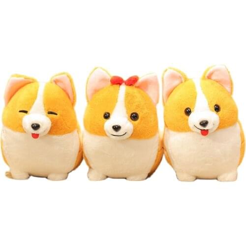 High quality Cute corgi doll plush toy stuffed toy heart butt girl sleep accompany simulation dog doll gift for kids