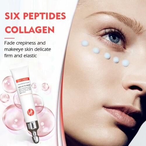VIBRANT GLAMOUR Eye Cream Peptide Collagen Serum Anti-Wrinkle Anti-Age Remover Dark Circles Eye Care Against Puffiness And Bags