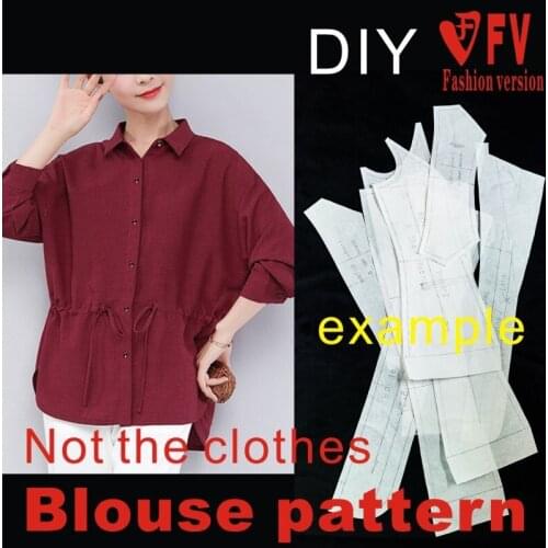 Casual Falling Shoulder Sleeve Shirt Pattern Ladies Outerwear Clothing Sewing Drawing BCY-107